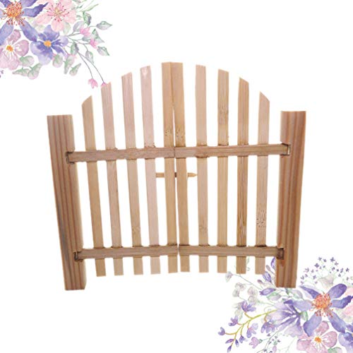 NUOBESTY Miniature Fence Wood Picket Fence Wood Gate Door Fairy Garden Ornament DIY Crafts Dollhouse Decor NUOBESTY