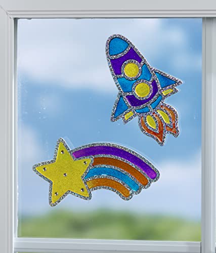 Creativity for Kids Window Art Outer Space - Create Your Own Window Art, Suncatcher Kits for Kids, Space Toy Stocking Stuffers for Kids Creativity for Kids