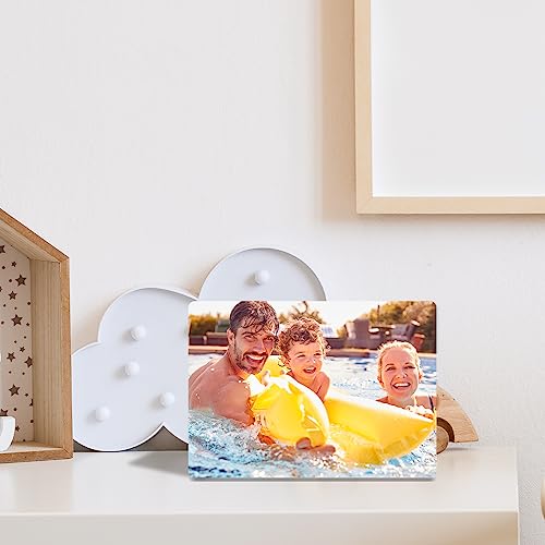 PYD Life 4 Pack Sublimation Photo Frame Home Decor Blanks 10" x 8" Rectangular 0.6 Inch Thickness MDF Hardboard White Wall Hanging with Stand for PYD Life