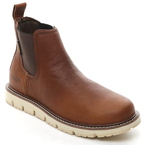 DEWALT Flex Albany 6" Men's Leather, Soft Toe, Non-Metallic, Water Resistant, Chelsea Work Boot, Nature, 10.5 DEWALT