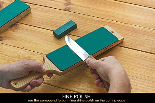 BeaverCraft, Green Strop Compound PP02 - Fine Green Buffing Compound - Leather Strop Green Honing Compound - Buffing Compound 2 Bars 4 Oz - Stainless BeaverCraft