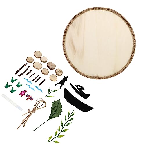 VILLCASE 1 Set DIY Log Painting Natural Wood Slices Painting Kit Unfinished Blank Sign Handmade Wood Painting Kids Toys Kid Craft Wedding Christmas VILLCASE