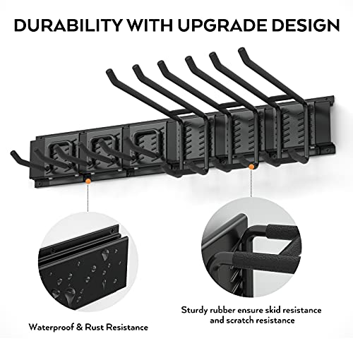 INCLY Garage Tool Organizer Wall Mount, 48 Inch Garden Yard Tools Wall Storage, Adjustable Heavy Duty Steel Garage Organization System with 3 Racks & INCLY