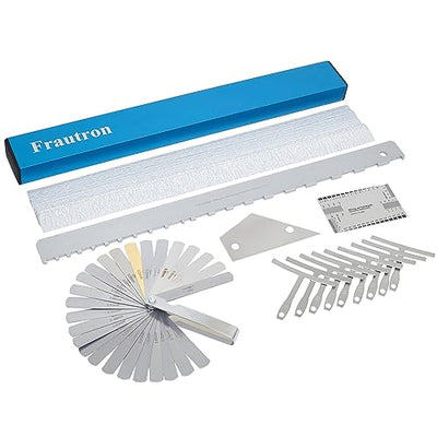 Frautron Guitar Luthier Tool Kit Includes 16" Fret Leveling Beam, Guitar Neck Notched Straight Edge Setup Tool, Fret Rocker, String Action Ruler