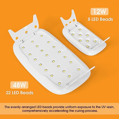 2 Pack UV Light for Resin - Large Size Foldable UV Resin Light & Portable Mini UV Resin Lamp, akisey Resin Kits for Resin Molds Curing, Jewelry akisey