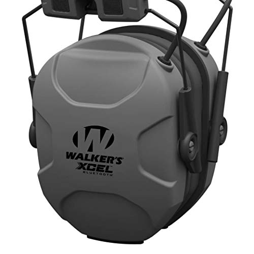 Walker's XCEL 500BT Electronic Active Shooting Hearing Protection & Enhancement Earmuffs w/ 4 Listening Modes & Bluetooth Connectivity, Gray (2 Pack) Walker's