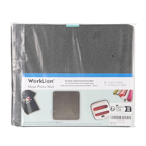 WORKLION Heat Press Mat 11"x13": Double-Sided Fireproof Materials Protective Resistant Mat for Cricut Easypress/Easypress 2 & HTV Craft Vinyl Ironing WORKLION