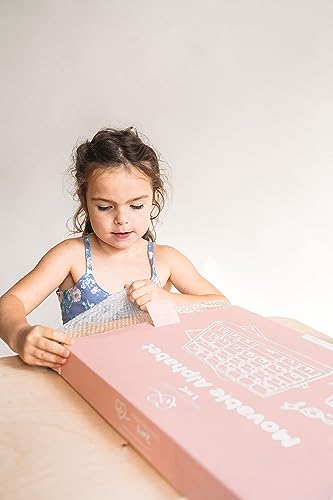 Movable Alphabet Montessori Wooden Letters- Moveable Alphabet with Box Letter Mats - Lower Case Letters - Writing, Reading, Spelling, and Language Montessori & Me