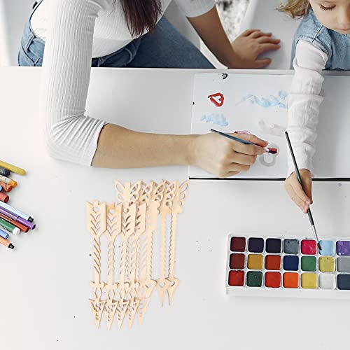 SEWACC 10pcs Unfinished Arrows Wood Pieces Wooden Shape Cutouts DIY Blank Wood Sign Arrows Cutout Embellishment for Wedding Birthday Party SEWACC