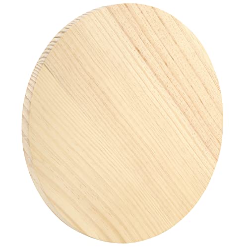 SINJEUN 4 Pack 12 Inches Round Wood Plaque, 3/4 Inch Thick Blank Wooden Hanging Sign, Unfinished Wood Boards with Hanging Hole for DIY Crafts SINJEUN