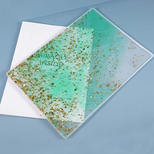 EXCEART Resin Craft Molds Silicone Resin Tray Resin Coaster Molds DIY Silicone Tray Epoxy Resin Casting Molds for Making Table Mat Writing Board Home EXCEART
