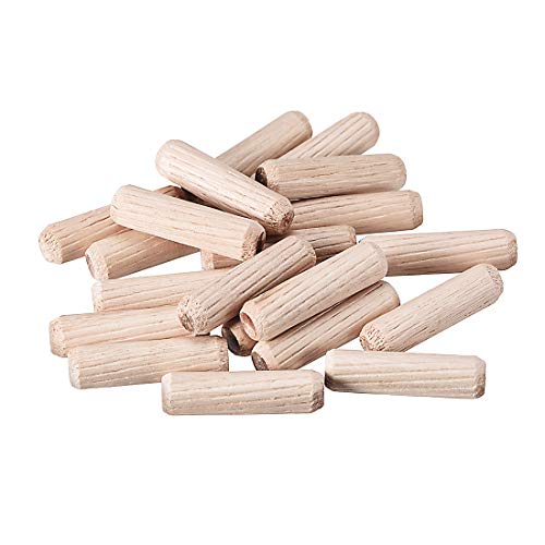 uxcell 0.31"x1.18"(8x30mm) Wooden Dowel Pin Wood Kiln Dried Fluted Beveled Hardwood 20pcs uxcell