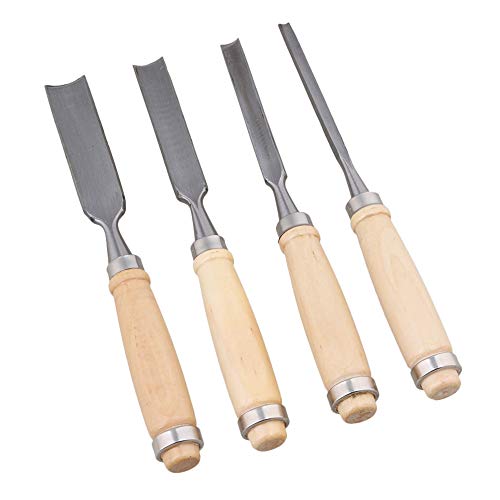 Mxfans Semicircle Wood Chisel Woodworking Carving Chisel Inner Edge Woodworking Gouge for Carpenter Wood Carving Hand Chisel Tool Pack of 4 Mxfans