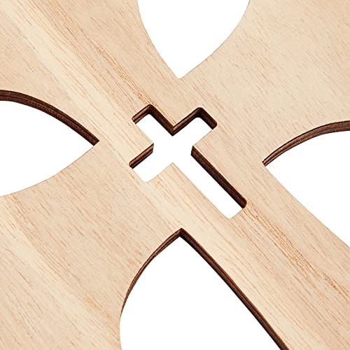 12 Pack Wooden Crosses for Crafts, Unfinished Wood Crosses for Centerpieces, Decor (3 Sizes) Bright Creations