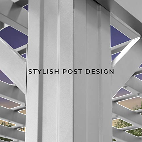 Backyard Discovery 12x10 ft Hawthorne White Galvanized Steel Pergola w/Soft Sail Shade, Spacious, Rust Resistant, UV Protection, Resist Winds Up to Backyard Discovery