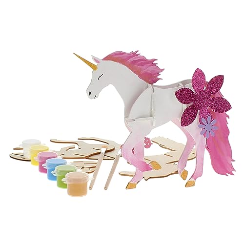 LEISURE ARTS - 3D Puzzle, 14 Piece kit, Wood Build It Unicorn, Wood Building Kits, DIY Wood Projects, Wooden 3D Puzzles, Wood Kits for All Ages, Wood LEISURE ARTS