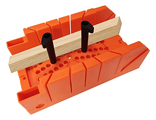 ACEgoes 12" Miter Box with Saw Included, Reinforced Steel Back Saw for Accurate Cutting, Preset 90 Degree 45 Degree 22.5 Degree and 0 Degree Cuts, ACEgoes