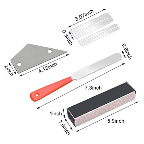 Vankcp 6Pcs Guitar Repair Tool Kit with Storage Bag, Including Guitar Fret Leveling Beam, Guitar Fret File, Fret Rocker, 2Pcs Fingerboard Guards for Vankcp