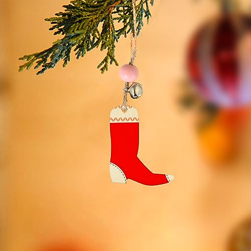 32 Pieces Wooden Cowboy Boots Tags Unfinished Wood Hanging Cowboy Boots Tags Natural Blank Wooden Cutouts Labels DIY Wooden Tags with Ropes Xonzmmk