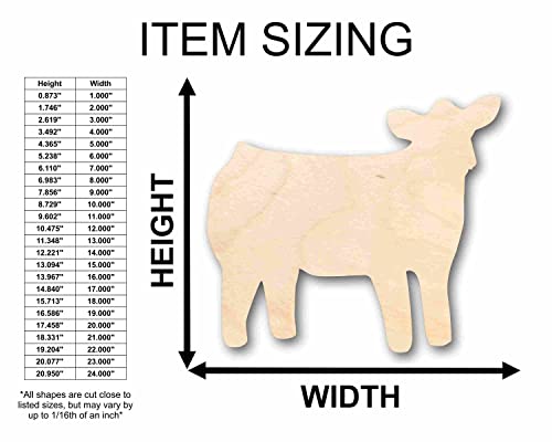 Unfinished Wood Cow Calf Silhouette - Craft- up to 24" DIY 4" / 1/4" 24 Hour Crafts