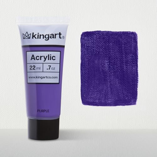 KINGART 500-119 PRO Artist Quality Purple Acrylic Paint, 22ml (0.74oz) Tubes, 3 Pack - Set (66ml Total), Purple KINGART