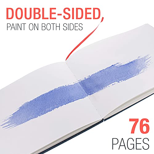U.S. Art Supply 9" x 12" Watercolor Book, 2 Pack, 76 Sheets, 110 lb (230 GSM) - Linen-Bound Hardcover Artists Paper Pads - Acid-Free, Cold-Pressed, U.S. Art Supply