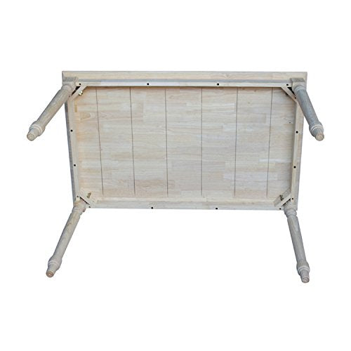 International Concepts Table Top Solid with Wood Standard Height Turned Legs, 30 by 48-Inch, Unfinished IC International Concepts