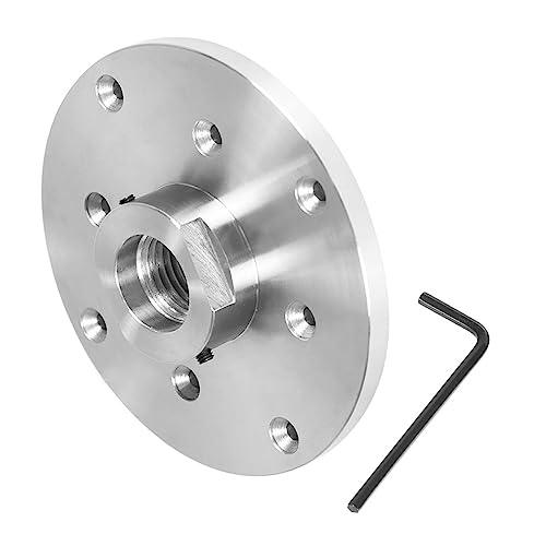 findmall 6 Inch Steel Wood Lathe Face Plate 1-1/4 Inch x 8TPI Threaded with Locking Set Screw to Secure on Spindle for Wood Lathe Turning Reversing findmall