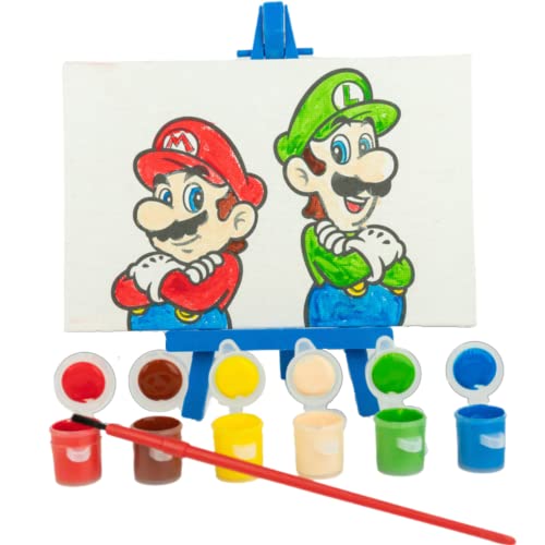 Innovative Designs Super Mario Canvas Paint Set for Kids with 3 Canvases, Acrylic Paint Innovative Designs