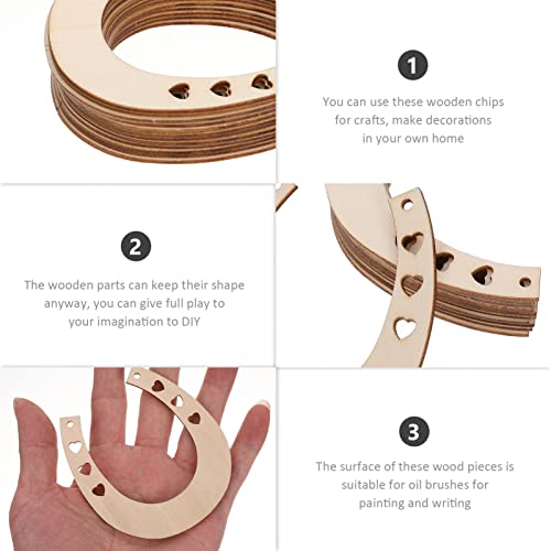 Sewroro 24pcs Horseshoe Shape Wood Cutouts for Crafts Unfinished Wooden Horseshoes DIY Painting Discs Slices Small Cowboy Party Decorations Sewroro