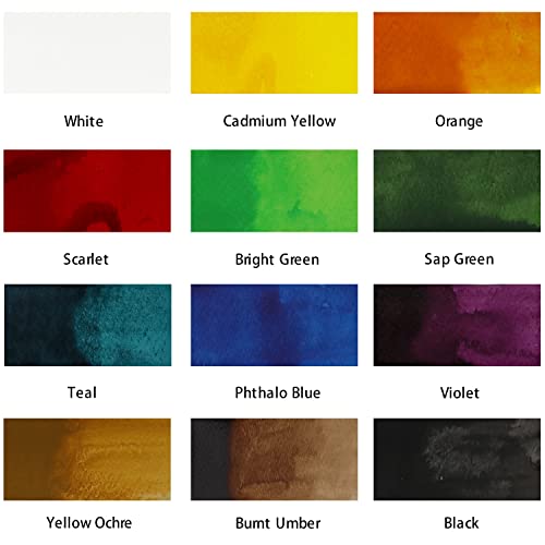 Mont Marte Acrylic Ink Premium 12pc x 20ml (0.7 US fl.oz), Acrylic Inks for Artists, Essential Colors, Ideal for Air Brush, Pouring Art, MONT MARTE