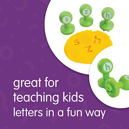 Colorations Alphabet Dough Stampers Set, Lowercase Letters, 26 Letter Stamps for Toddlers & Preschool Kids, Learn ABC & Spelling, Play Dough Creative Colorations