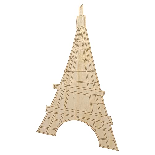 Eiffel Tower Paris France Doodle Unfinished Wood Shape Piece Cutout for DIY Craft Projects - 1/8 Inch Thick - 4.70 Inch Size Sniggle Sloth