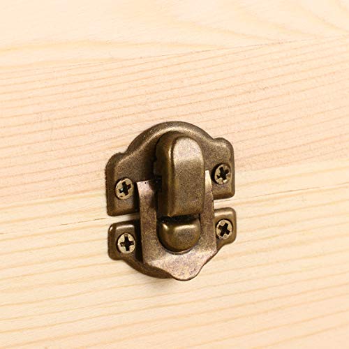 ARTIBETTER Unfinished Wooden Box Wooden Treasure Box Decorative Wooden Jewelry Box with Locking Clasp for Crafts Jewelry Storage ARTIBETTER