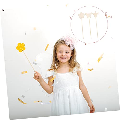 DECHOUS 14pcs Handmade Wand Unfinished Fairy Wand Party Streamers Unpainted Fairy Stick Wands for Girls Bulk Craft Supplies Bulk Gifts for Wand Kit DECHOUS