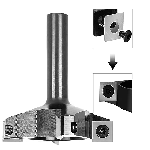 SpeTool Spoilboard Surfacing Router Bit, 1/2 inch Shank 2.5 inch Diameter, 4-Wings Planing bit for Wood Slab Flattening SpeTool