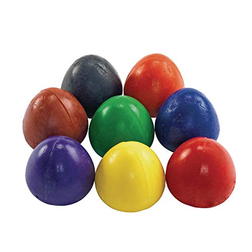 Colorations® Chubby Non-Toxic Crayons for Toddlers, Palm Grip Eggs, Set of 8 Colors, Shape is Easy for Young Children Grip, Hold & Draw, Crayons Colorations