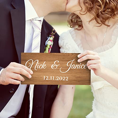 Custom Wood Sign for Home Decor, Hanging Wooden Name Sign Personalized Rustic Plaque Board for Wedding, Customized Signs Plank Decoration Gifts for WBgjsnklbnl