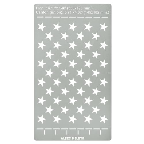 Aleks Melnyk No.429 Metal Stencil, American Flag 50 Star Stencil, Canton, Small Stencil, 1 PC, Template for Wood Burning, Engraving, Crafting, Aleks Melnyk