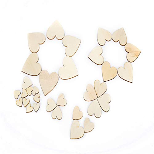 Healifty 25PCS Unfinished Wood Craft Wedding Wood Confetti Natural Wood Slice Wood Slice Craft DIY Wood Ornament Unfinished Wood Cutout DIY Calendar Healifty