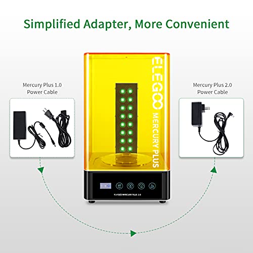 ELEGOO Mercury Plus 2.0 Wash and Cure Station, Upgraded 2 in 1 Design Washing UV Resin Curing Machine with Washing Container and Busket for ELEGOO