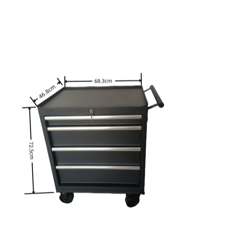Tool Dorm Storage Cabinet 27Inch Metal Storage Cabinet with 4 Drawer,Rolling Wheel, Cold Rolled Steel, Black Powder Coating, Suitable for Garage, Generic