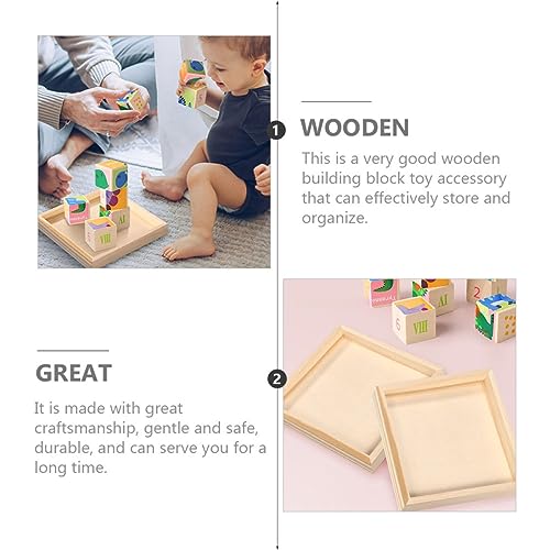 MAGICLULU 4pcs Puzzle Toys Wooden Trays for Home Wooden Toy Tray Sundries Holder Unfinished Wood Tray Toy Holder Wood Serving Tray Unfinished Wooden MAGICLULU