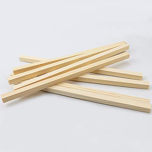 BILLIOTEAM 25 Pack Unfinished Wooden Square Dowel Rod,Hardwood Square Dowel Sticks for DIY Crafts Projects,Home Decor(1/2" x 12") BILLIOTEAM