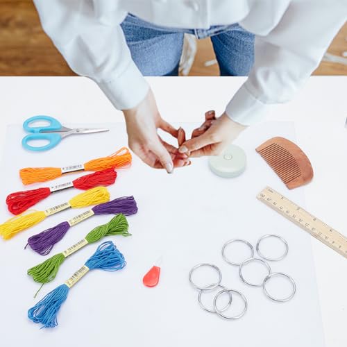 INFUNLY 6 Set DIY Small Dream Catcher Kit Rainbow Heart Dream Catchers DIY Heart Macrame Craft Kit for Hanging Decor Boho Home Charms with INFUNLY