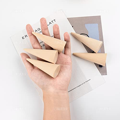 AUEAR, 10 Pack Wooden Cone Wood Ring Cone Display Holder Finger Jewelry Display Stand DIY AUEAR