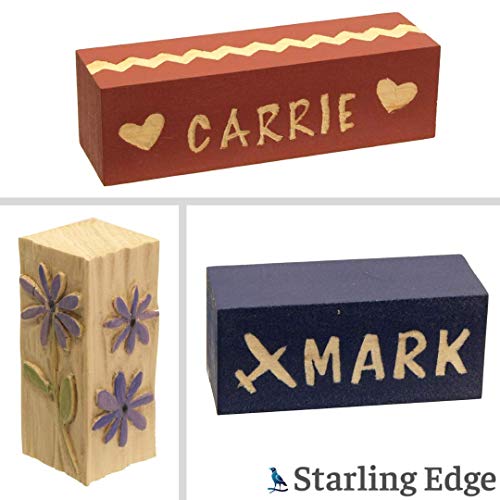 Basswood Carving Blocks - 4 Piece Wood Carving Kit with 2" x 2" x 5" Large Unfinished Whittling Wood Blank Blocks for Kids or Adults STARLING EDGE
