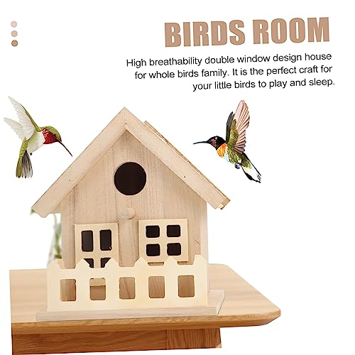 Yardwe 2pcs Creative Bird Nest Decoration Bird House Cage Parrot House Unfinished Wood Birdhouse DIY Wood Birdhouse Resting Place Birds Kids Craft Yardwe