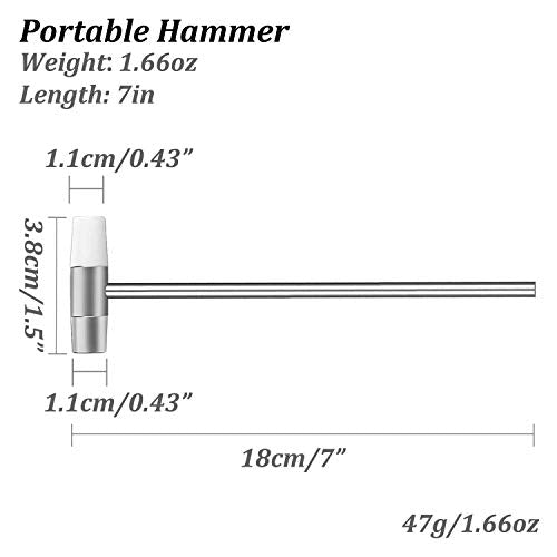 Dual Head Small Hammer, 7 in Length, Smooth Grip, Double face Jewelry Mallet Hammer, Mini Mallet for crafts, Mini Hammer for Watch, Tuning, Kannony Wind