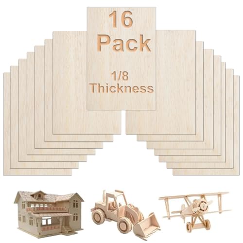 Balsa Wood Sheets Unfinished Thin Wood Pieces For Crafts 1/16